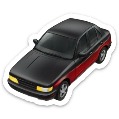 create car with black and red color in night with yellow and dark shades with fog sticker