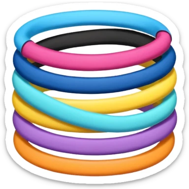 hair tie for tying hair，colourful，三根叠在一起，交错着叠 sticker