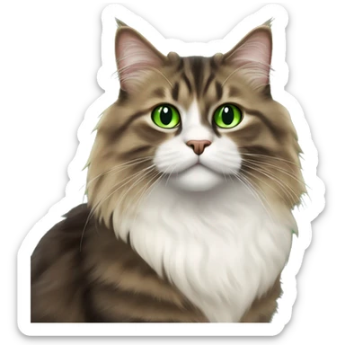 Brown and black Siberian cat with green eyes dressed as obi wan kenobi sticker