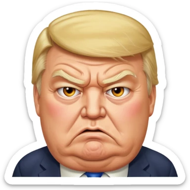 uSE THIS AS A REFERENCE PICTURE TO CREATE AN ANGRY, ELDERLY, OBESE DONALD TRUMP EMOJI sticker