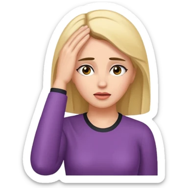 Actress dramatic faint backwards with hand on forehead sticker