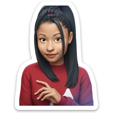 smiling girl in sweater sticker