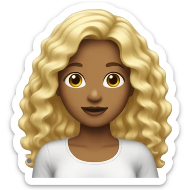 Girl with wavy blonde hair  sticker