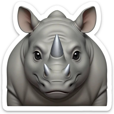 cinematic-noble-rhinoceros-portrait-emoji,-poised,-with-a-massive,-powerful-build-and-a-thick,-hide-of-slate-gray,-deep-set-soulful-piercing-eyes,-simplified-yet-sharp-and-sophisticated-features,-highly-detailed, with large black eyes, szoomed out showing houlders sticker
