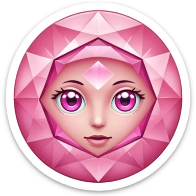 pink diamond with eyes but no face and beautiful sticker