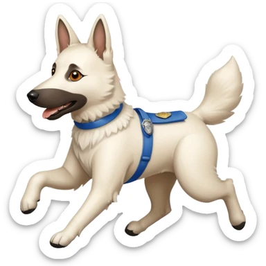 White belgian Shepard Fleeing from police car sticker