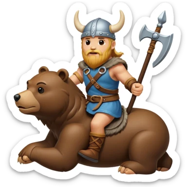 Viking riding bear sticker