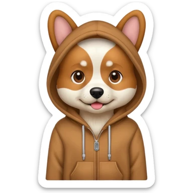 dog wearing hoodie sticker