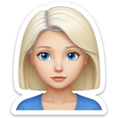 Güzel sarışın bir kadın kıyafeti beyaz saçları düz sticker