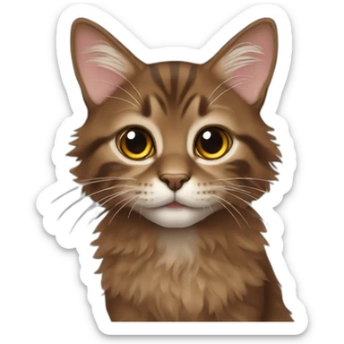 Tiny brown maincoon cat sticker