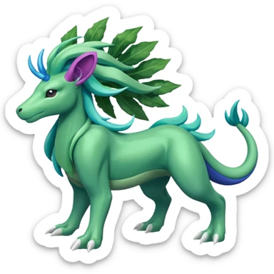 Suicune-Meganium-fusion (full body) sticker