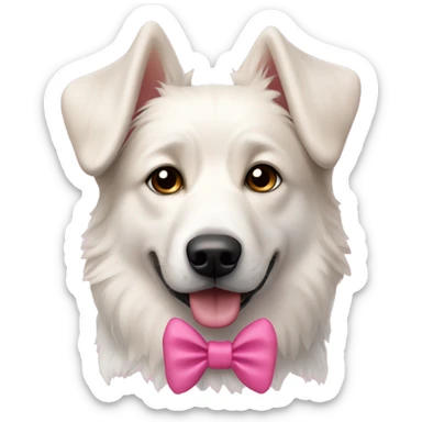 Swiss Shepherd dog gute pink bow sticker