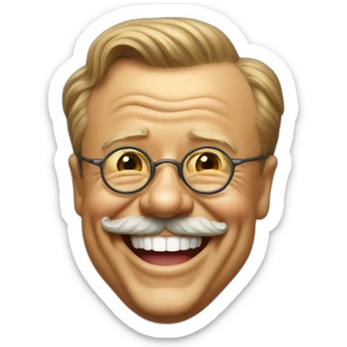 President Theodore Roosevelt laughing sticker