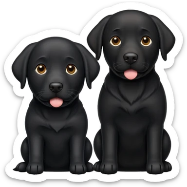 2 black labradors sticker