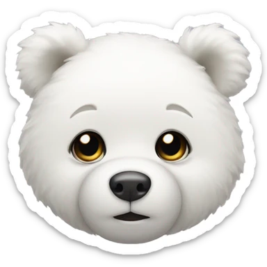 white teddy bear sticker