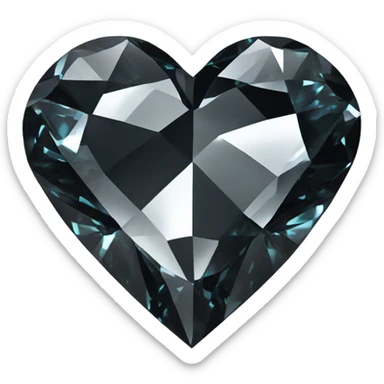 56 karat black diamond heart sticker