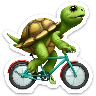 A tortoise riding a bike sticker
