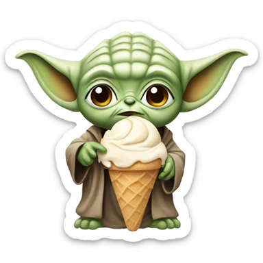 Yoda with ice cream sticker