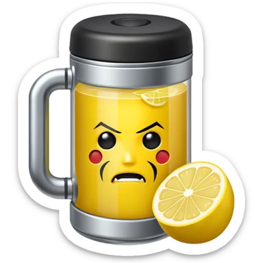 fai una lattina gialla e con un limone al centro rappresentando il estathe' limone lattina sticker