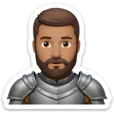 brown knight with beard, grey armor sticker