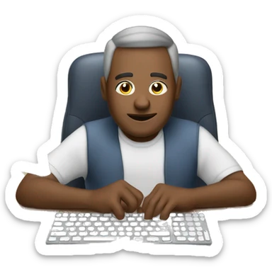 My dad sitting on his computer 24 seven doing work sticker