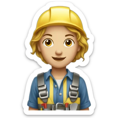 expert standing handyman girl sticker