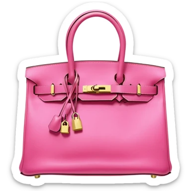hermes birkin bright bubblegum pink bag gold hardware sticker