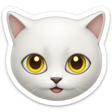 Chat blanc avec des yeux jaunes sticker
