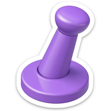 a classic push pin in 3D lilac style sticker