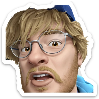 blonde boy in cosplay glasses sticker