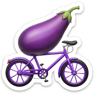 Eggplant on a bike sticker
