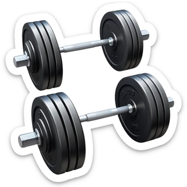 Weight lifting equipment with dumbbells and barbell sticker