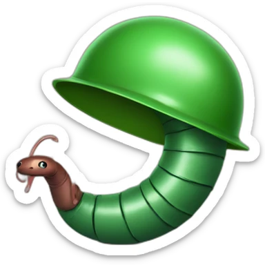 Earthworm with green helmet sticker