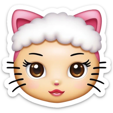  hello Kitty SANRIO, with an eyelash spooly sticker