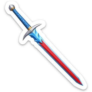 red Piercer — white blade + azure grip, Royal Sword. sticker
