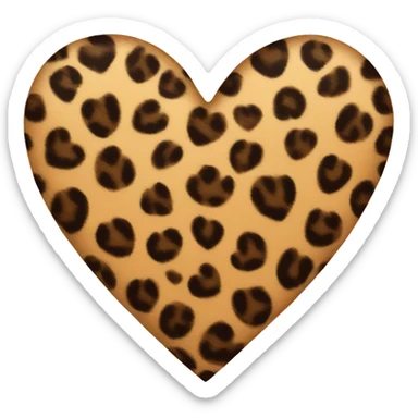 leopard print heart   sticker
