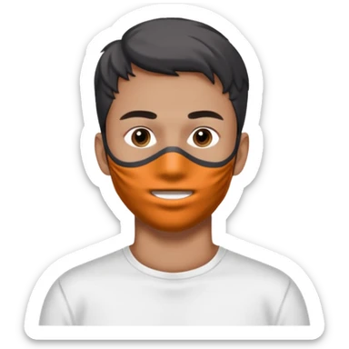  man, skincare charcoal face mask, white shirt sticker