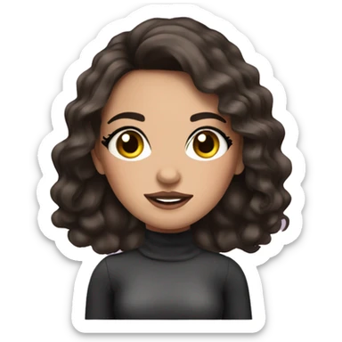 Cute brunette with makeup and long eyelashes  sticker