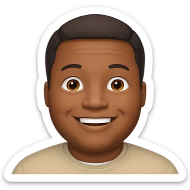 black man who has double chin sticker