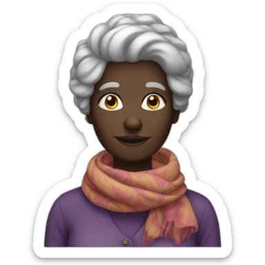 Beautiful darkskin old woman with scarf on her hair sticker
