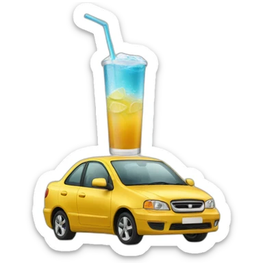 Drink arriving in car sticker