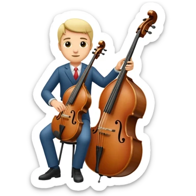 playing upright bass sticker