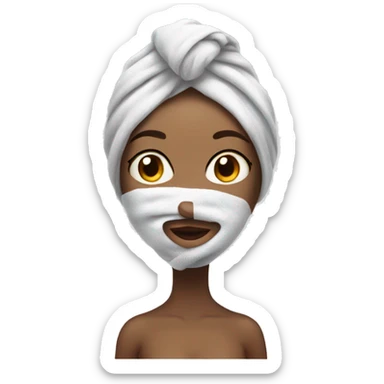 realistic girl with towel on her head after showering sticker