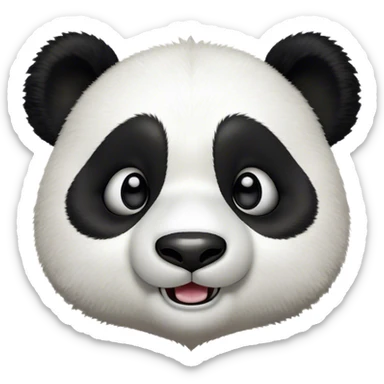 Cinematic Comical Panda Portrait Emoji, Head tilted dramatically with an exaggeratedly amused expression, featuring a striking black and white Fur with a quirky, playful expression and wide, expressive eyes filled with humorous disbelief, Simplified yet hilariously expressive features, highly detailed, glowing with a slightly sassy glow, high shine, dramatic yet playful, stylized with an air of cheeky charm, bright and endearing, soft glowing outline, capturing the essence of a spirited and over-the-top panda, so meme-worthy it feels like it could roll its eyes into internet fame instantly! sticker