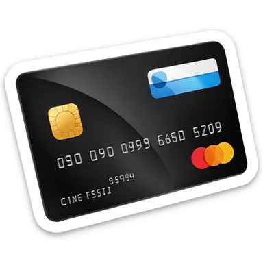 black credit card, no text, no numbers sticker