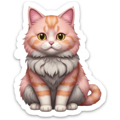 full body of Brishtish pink cat sticker