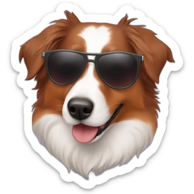 red australian shepherd with sunglasses sticker