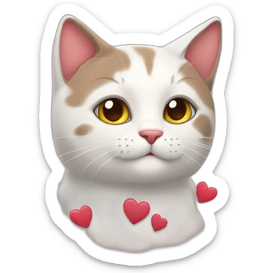 Cats with hearts sticker