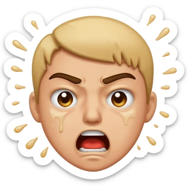 Throwing spit in someone's face sticker