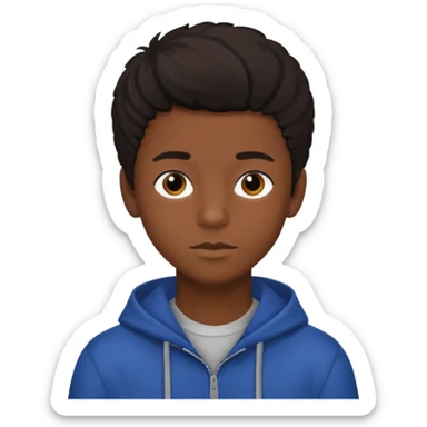 teen black boy with medium 4B hair and dark brown eyes  sticker